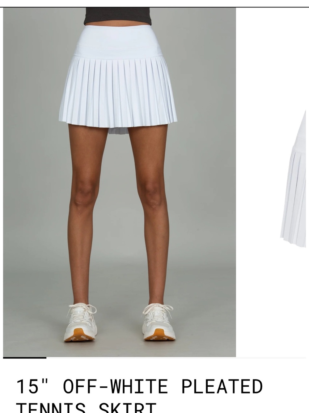 White High-Waist Pleated Mini Skirt in White